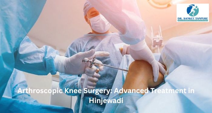 Orthopedic surgeon performing knee arthroscopy